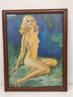 Large 1930's Rolf Armstrong Risque Pin-Up Girl