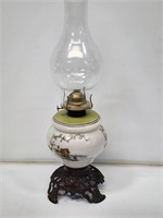 Hand Painted Oil Lamp with Chimney