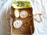 2 pocket watches w/ chains**