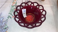 Imperial glass ruby lace dish bowl 6-1/2’’ diam