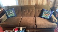6 Ft Vintage Brown Sofa Couch