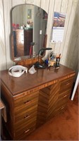 Art Deco Dresser and Vanity with Butterscotch