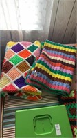 2 Handmade Colorful Afghans