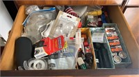 Drawer Lot of Assorted Batteries, Flashlights,