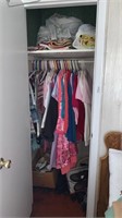 Closet Lot of Assorted Clothing and Bedding