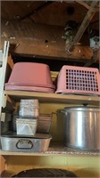 Assortment of metal and aluminum trays and