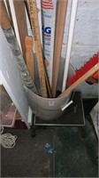 Bucket with Contents, Yard Stick, Brush, etc.