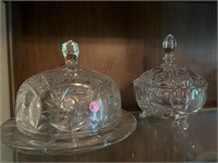 2 CRYSTAL DISHES