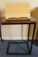 Side table and folding document stand. Table is