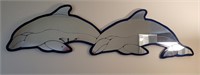 Dolphin shaped mirrored wall hanging. 64×17.