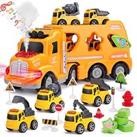 HOLY Fun 5 in 1 Construction Truck Toy Set, Transp