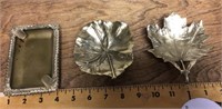 Group of 3 brass ashtrays