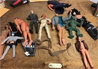 Lot of Barbie and G.I. Joe style action figures