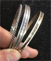 Sterling bangle bracelets