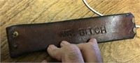 Leather snap-on bracelet 8" long by 2” wide