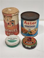4 Assorted Advertising Tins