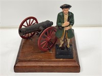 Cast Iron Toy Cannon and Minuteman