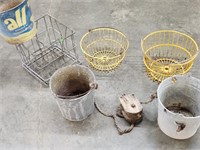 Wire & Galvanized Baskets, Buckets +