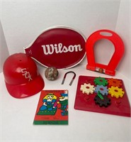 VINTAGE "RED" LOT OF 1970S TOYS