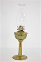 BRASS OIL LAMP - 19.25" TALL X 5.75" WIDE