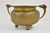 BRASS PLANTER WITH HORN HANDLES