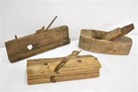 3 WOOD PLANES - 9.5" LONG X 2.5" WIDE X 3.5" HIGH