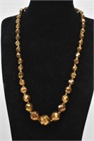 HAND TIED FACATED CRYSTAL NECKLACE - 17" LONG