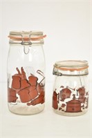 2 GLASS CANISTERS - MADE IN ITALY