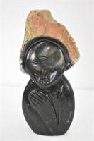 SOAPSTONE CARVING - 13.5" TALL  X 6" " WIDE