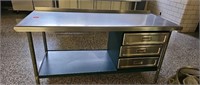 Stainless Steel  Food Service Table w/ Drawers