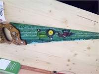 Hand Painted Handsaw with JD Tractor & Baler Scene