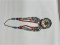 Silver Turquoise Necklace, approx. 80 grams