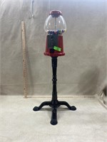 Cast Iron Base Gumball Machine 36" Tall, w/ Glass,