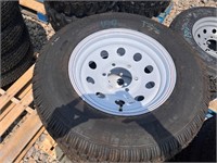 QTY 4 - 225/75-15 Trailer Tires on 6 Lug Wheels