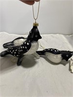 4pc glass bird ornaments