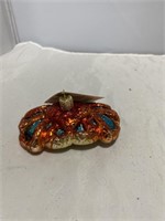 old world glass crab ornament