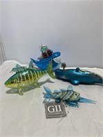 4pc glass fish ornaments