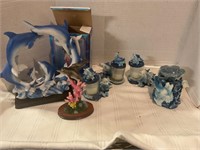 Decorative dolphin candle holders and ornaments