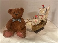 Decorative boat and bear
