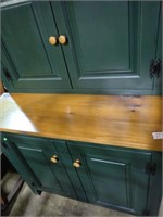36x21x54 GREEN PAINTED KITCHEN CABINET