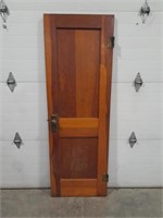 (CN) Vintage Wood Door W/ Skelton Key Lock.