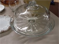 CAKE PLATE DOME AND PEDESTAL