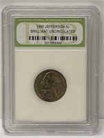 1980 Jefferson 5Cent Brilliant Uncirculated Coin
