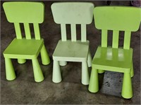 3 child's chairs