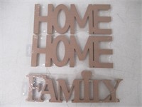 (3) Multicraft Paintable Pulp Wood Signs, 2 Home &