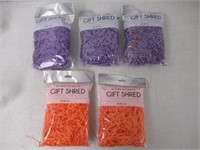 Lot of SKD Party Paper Gift Shred, 2 Orange & 1