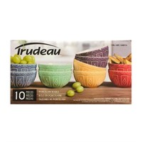 Trudeau 4.5" Porcelain Bowls, Multicolour, 10-Pc