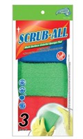 (3) Scrub-All Multi Surface Colourful Pad Set