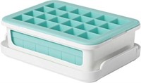 OXO Ice Cube Tray with Lid, Mint Blue