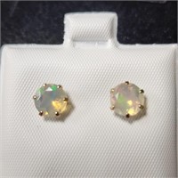 $730 10K Natural Opal(1.28ct) Earrings
